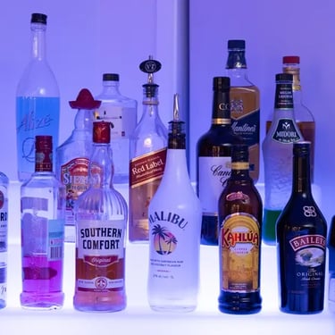 Glow Furinture including matching Drink Stand in Capalaba, Redlands - party hire by SweetAz Co.