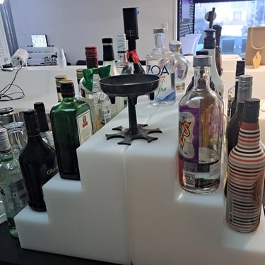 Glow Stand during the setup for a 21st Celebration in Redlandbay, Redlands - party hire by SweetAz Co.