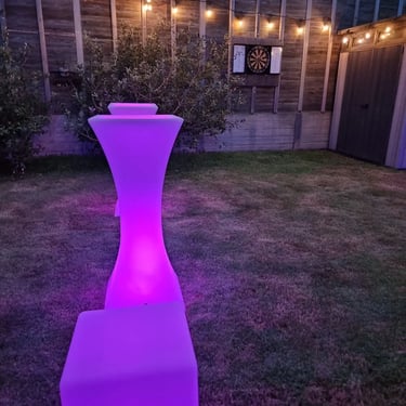 Glow Table ready for guests arrival at a New Years party in Redlandbay, Redlands - party hire by SweetAz Co.