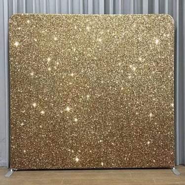 Gold Glitter Photo Backdrop available as an epic photo wall in Redlands, Queensland - party hire by SweetAz Co.