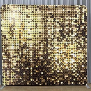 Gold Shimmer Photo Backdrop available as an epic photo wall in Redlands, Queensland - party hire by SweetAz Co.