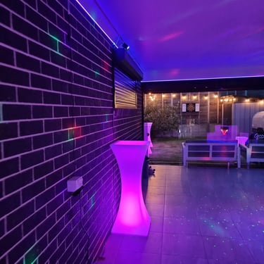 High Table on the dance floor at a New Years party in Redlandbay, Redlands - party hire by SweetAz Co.