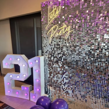 Lightup Number being setup at a 21st Birthday in Calamvale, Brisbane - party hire by SweetAz Co.