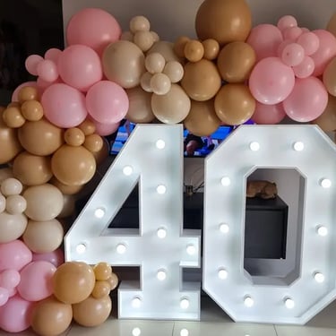 Lightup Numbers ready to be moved at a 40Th Birthday in Crestmead, Logan - party hire by SweetAz Co.