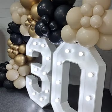 Lightup Numbers captured during a Birthday Celebration in Helensvale, Gold Coast - party hire by SweetAz Co.