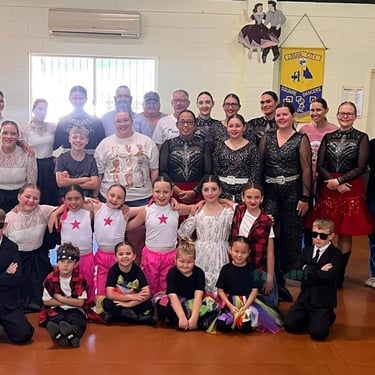 Line Dancing group shot after a family and friends Show Case in Crestmead, Logan - party hire by SweetAz Co.