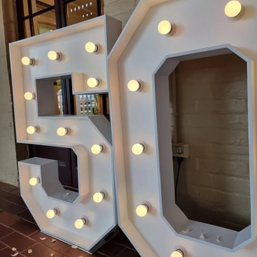 Marquee Numbers at the Grandview Hotel for a Wedding Anniversary in Cleveland, Redlands - party hire by SweetAz Co.