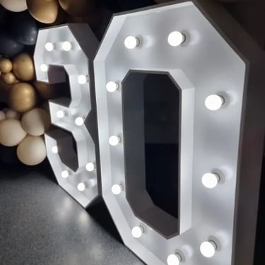 Marquee Numbers in action at 30Th Birthday in Yatala, Gold Coast - party hire by SweetAz Co.