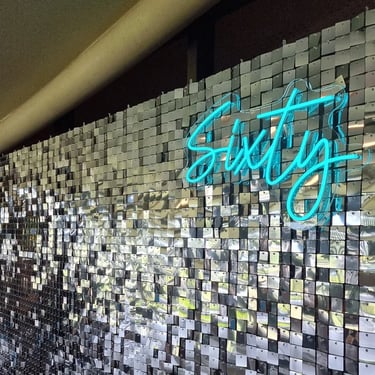 Neon Sign captured during a Sixty Bithday in Tingalpa, Brisbane - party hire by SweetAz Co.