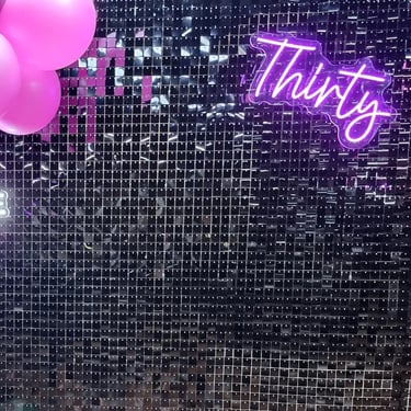 Neon Sign setup for a Thirty Birthday in Acaciaridge, Brisbane - party hire by SweetAz Co.