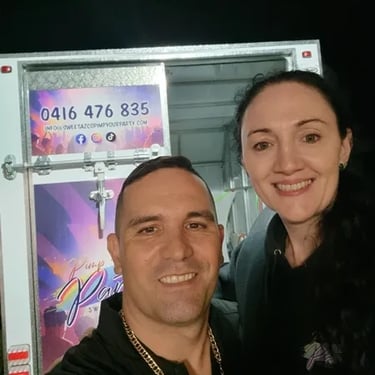 Party specialists setting up moments at a 40th Birthday in Sheldon, Redlands - party hire by SweetAz Co.