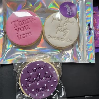 Party specialists taking time out at a Birthday Cookie in Victoriapoint, Redlands - party hire by SweetAz Co.