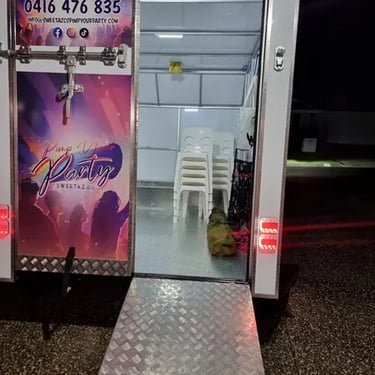 Party specialists getting down at a Birthday Event in Carina, Brisbane - party hire by SweetAz Co.