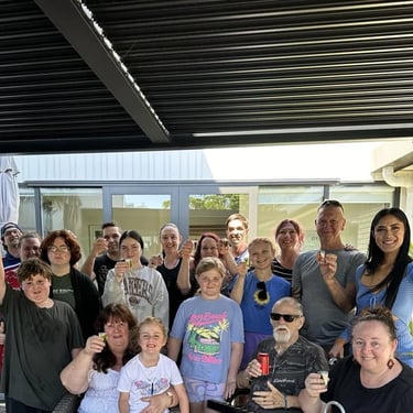 Party specialists raising a glass to a Legendary Dad in Ormiston, Redlands - party hire by SweetAz Co.