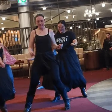 Party specialists enjoying time out at Line Dancing in Alexandrahills, Redlands - party hire by SweetAz Co.