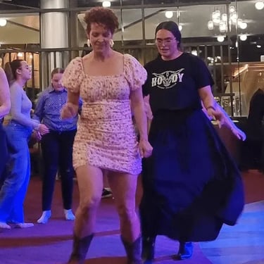 Party specialists with friends at Line Dancing in Annerley, Brisbane - party hire by SweetAz Co.