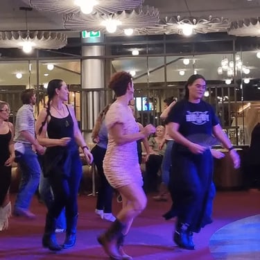 Party specialists taking time out at Line Dancing in Tanahmerah, Logan - party hire by SweetAz Co.