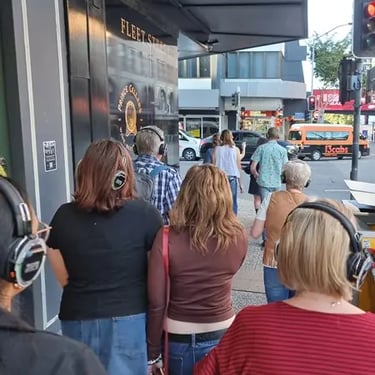 Party specialists rocking out at a Silent Dancing in Carindale, Brisbane - party hire by SweetAz Co.