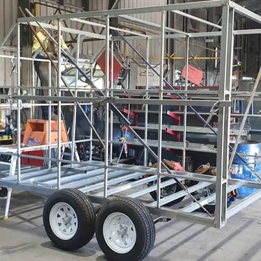 Party specialists taking time out at a Trailer Build in Victoriapoint, Redlands - party hire by SweetAz Co.