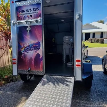 Party specialists on schedule for a Trailer Delivery in Capalaba, Redlands - party hire by SweetAz Co.