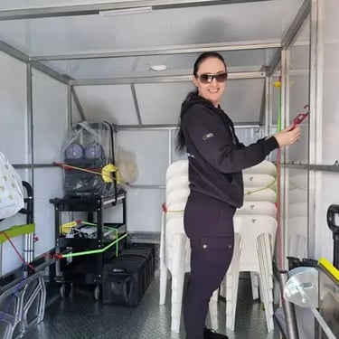 Party specialists geared up for a Trailer Delivery in Wakerley, Brisbane - party hire by SweetAz Co.