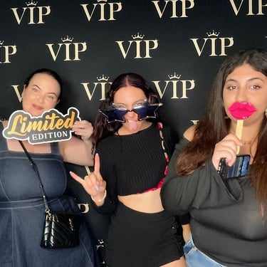 Photo Booth getting lit up at an 18th Birthday in Albion, Brisbane - party hire by SweetAz Co.