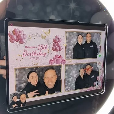 Photo Booth setup for a 18th Birthday in Mountcotton, Redlands - party hire by SweetAz Co.