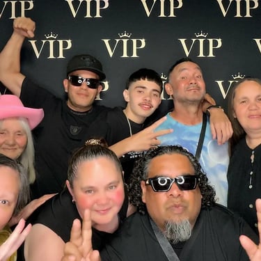 Photo Booth in action at a 18Th Birthday in Redlandbay, Redlands - party hire by SweetAz Co.