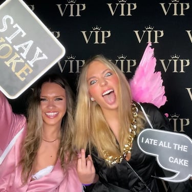 Photo Booth lighting up the VIP vibe at an 18th Celebration in Carindale, Brisbane - party hire by SweetAz Co.