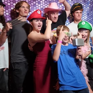 Mirror Photo Booth creating laughter during an 18th Celebration in Cleveland, Redlands - party hire by SweetAz Co.