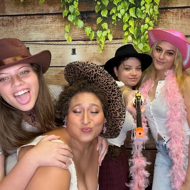 Photo Booth country fun during at a 21st Party in Wynnum, Brisbane - party hire by SweetAz Co.
