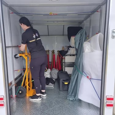 Photo Booth being unloaded from the trailer at a 30Th Birthday in Ormeau, Gold Coast - party hire by SweetAz Co.