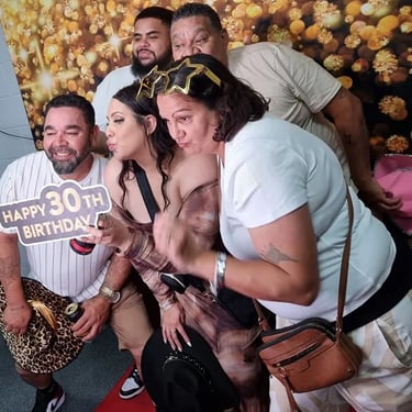 Photo Booth in action at 30Th Celebration in Jacobswell, Gold Coast - party hire by SweetAz Co.