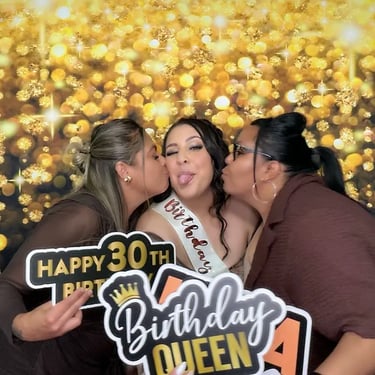 Photo Booth setup for a 30Th Milestone in Yatala, Gold Coast - party hire by SweetAz Co.