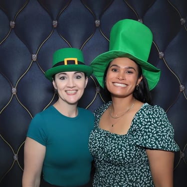 Photo Booth green hat moments during a 50th Birthday in Tanahmerah, Logan - party hire by SweetAz Co.