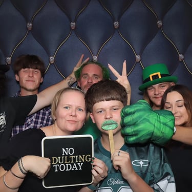 Photo Booth creating a big group memory at a 50th Celebration in Tanahmerah, Logan - party hire by SweetAz Co.