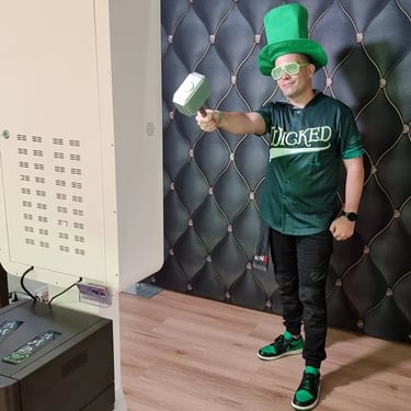 Photo Booth and green was on the menu for a 50th Party in Tanahmerah, Logan - party hire by SweetAz Co.