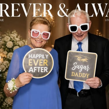Photo Booth magazine cover template for AI Reception events in Redlandbay, Redlands - party hire by SweetAz Co.