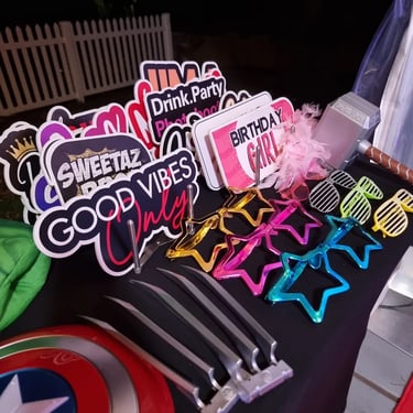 Photo Booth in action during an Birthday Party in Cleveland, Redlands - party hire by SweetAz Co.