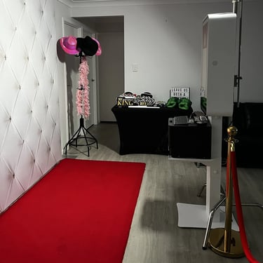 Photo Booth red carpet setup for a Birthday Party in Redlandbay, Redlands - party hire by SweetAz Co.
