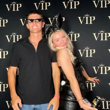 Photo Booth Black Vip setup in Albion, Brisbane - party hire by SweetAz Co.