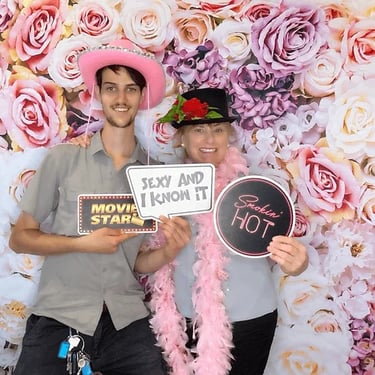 Photo Booth setup for a Careworkers Day in Victoriapoint, Redlands - party hire by SweetAz Co.