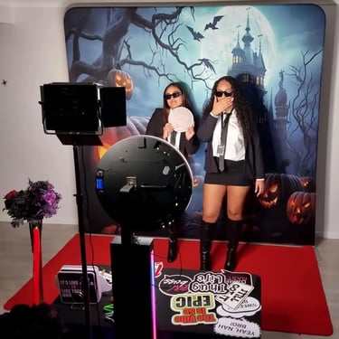 Photo Booth setup for a Creepy Halloween in Thorneside, Redlands - party hire by SweetAz Co.