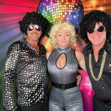 Photo Booth setup for a Disco Fundraiser in Capalaba, Redlands - party hire by SweetAz Co.