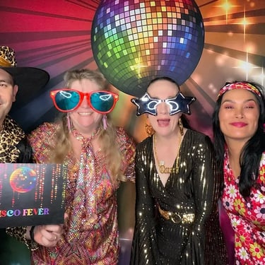 Photo Booth setup for a Disco Fundraiser in Thornlands, Redlands - party hire by SweetAz Co.