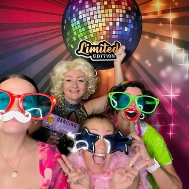 Photo Booth at a themed Disco Fundraisingevent in Capalaba, Redlands - party hire by SweetAz Co.