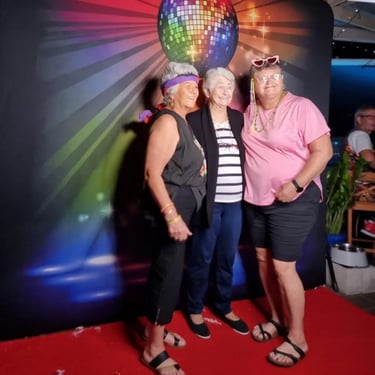 Photo Booth setup for a Disco Theme in Capalaba, Redlands - party hire by SweetAz Co.