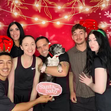 Photo Booth setup for a Family Christmas in Redlandbay, Redlands - party hire by SweetAz Co.