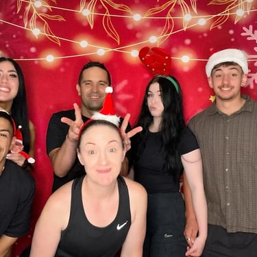 Photo Booth setup for a Family Xmas in Thornlands, Redlands - party hire by SweetAz Co.