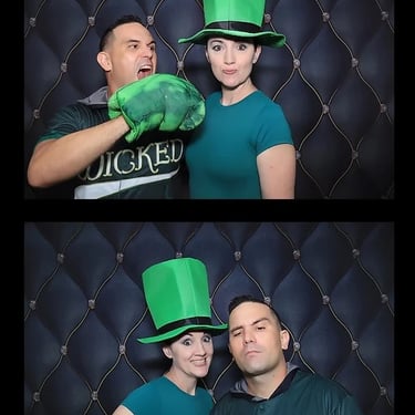 Photo Booth strip with a green and black theme for a Fiftieth Birthday in Tanahmerah, Logan - party hire by SweetAz Co.